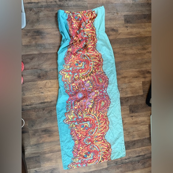 Lilly Pulitzer Emmett Strapless Colorful Maxi Dress with Paisley Design Size L - Picture 1 of 8